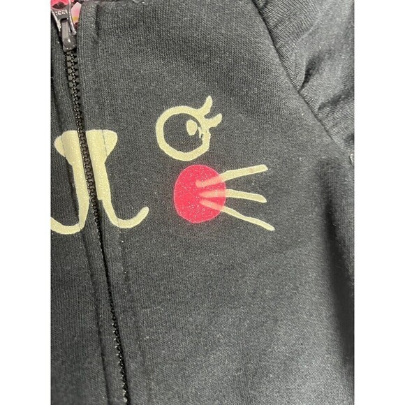 Circo Black Cat Girls Hoodie Jacket Kitty Size 18M Halloween - Picture 6 of 8